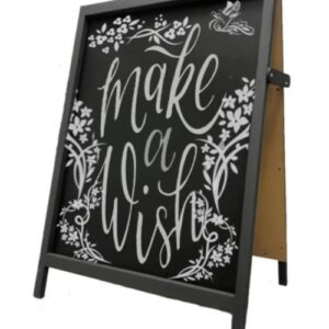 Штендер меловой (грифельный) KOS2B с черной рамой, двусторонний